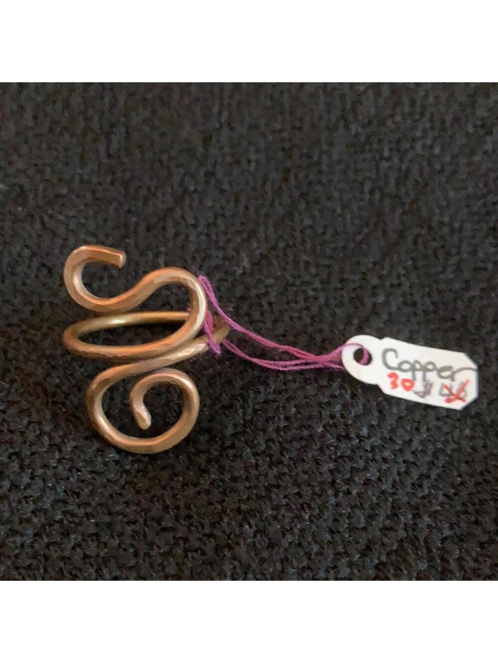 Hand-turned copper ring